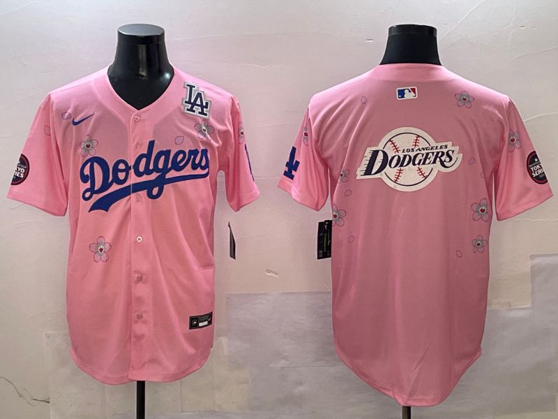 Men Los Angeles Dodgers Blank Pink Sakura Edition 2025 Nike MLB Jersey style 29->los angeles dodgers->MLB Jersey